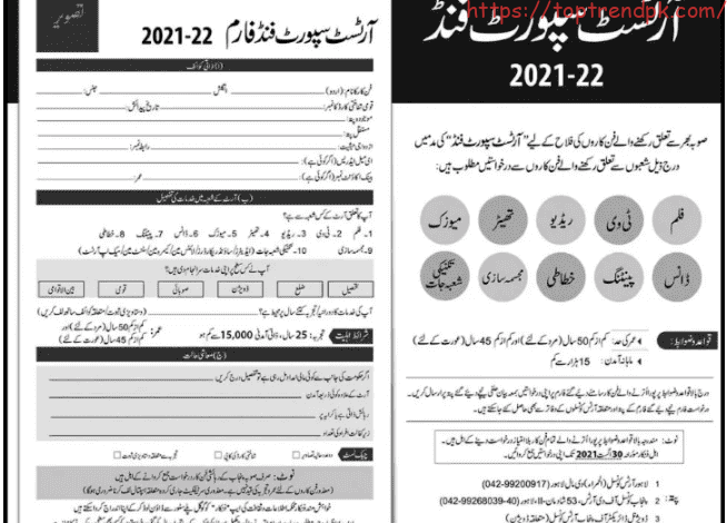 Punjab Artist Support Fund Form