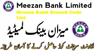 Meezan Bank Branch Code List