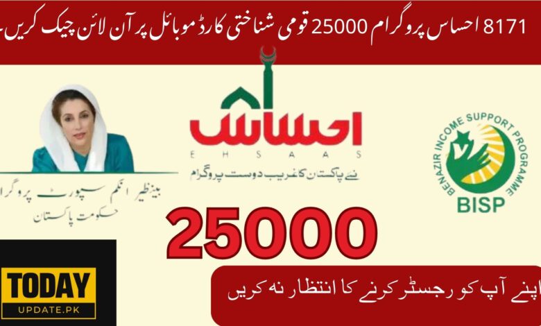 Ehsaas Program 25000 cnic check online