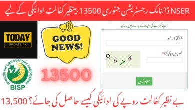 NSER Dynamic Registration January For Benazir Kafaalat Payment 13500