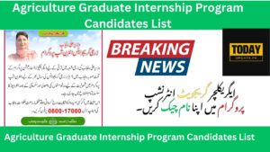 Agriculture Graduate Internship Program Candidates List