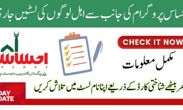 List Of Eligible People In Ehsaas Program