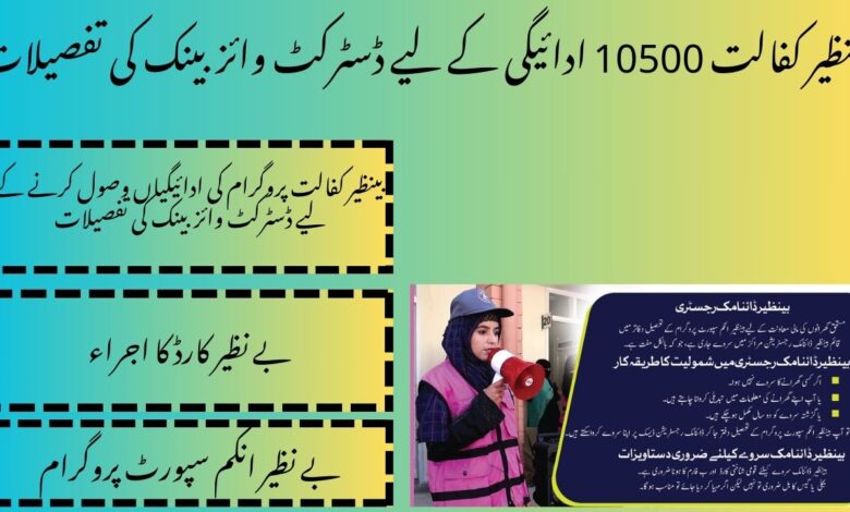 District Wise Bank Details For Benazir Kafaalat 10500 Payment