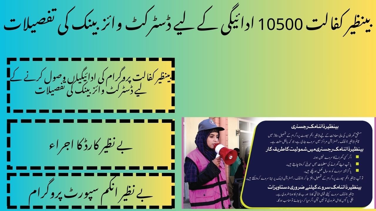 District Wise Bank Details For Benazir Kafaalat 10500 Payment