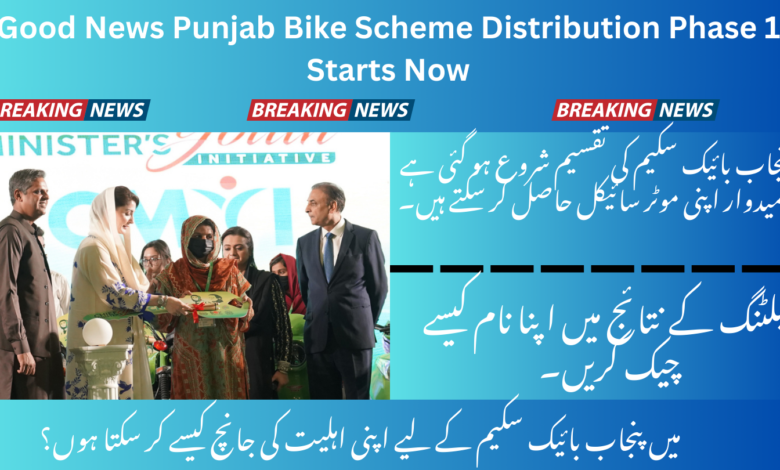 Good News Punjab Bike Scheme Distribution Phase 1 Starts Now