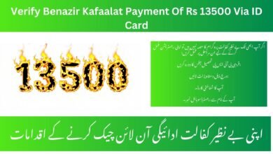 Verify Benazir Kafaalat Payment Of Rs 13500 Via ID Card